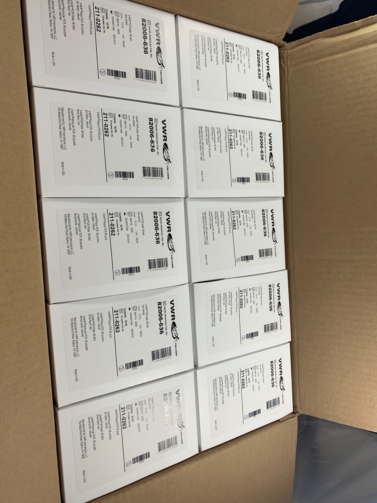 VWR 0.2mL Standard PCR Plates 96-Well Natural Non-Skirted 82006-636 100/Case