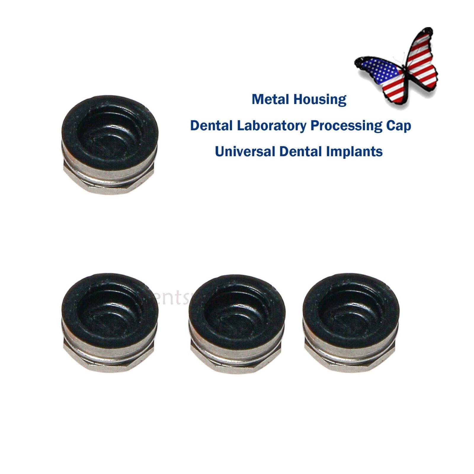 US Universal Overdenture Implant Retention Caps 1.2 lbs & 2.4 lbs/Metal Housing