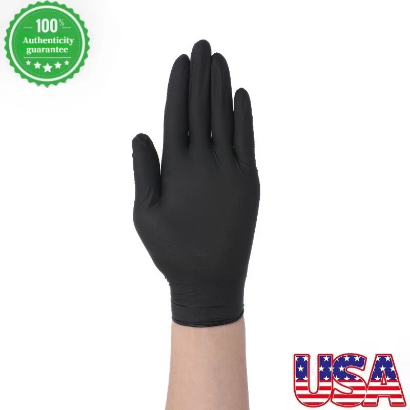 1000 pieces Black Nitrile Disposable Gloves 3.5 Mil, Latex & Powder Free -Large