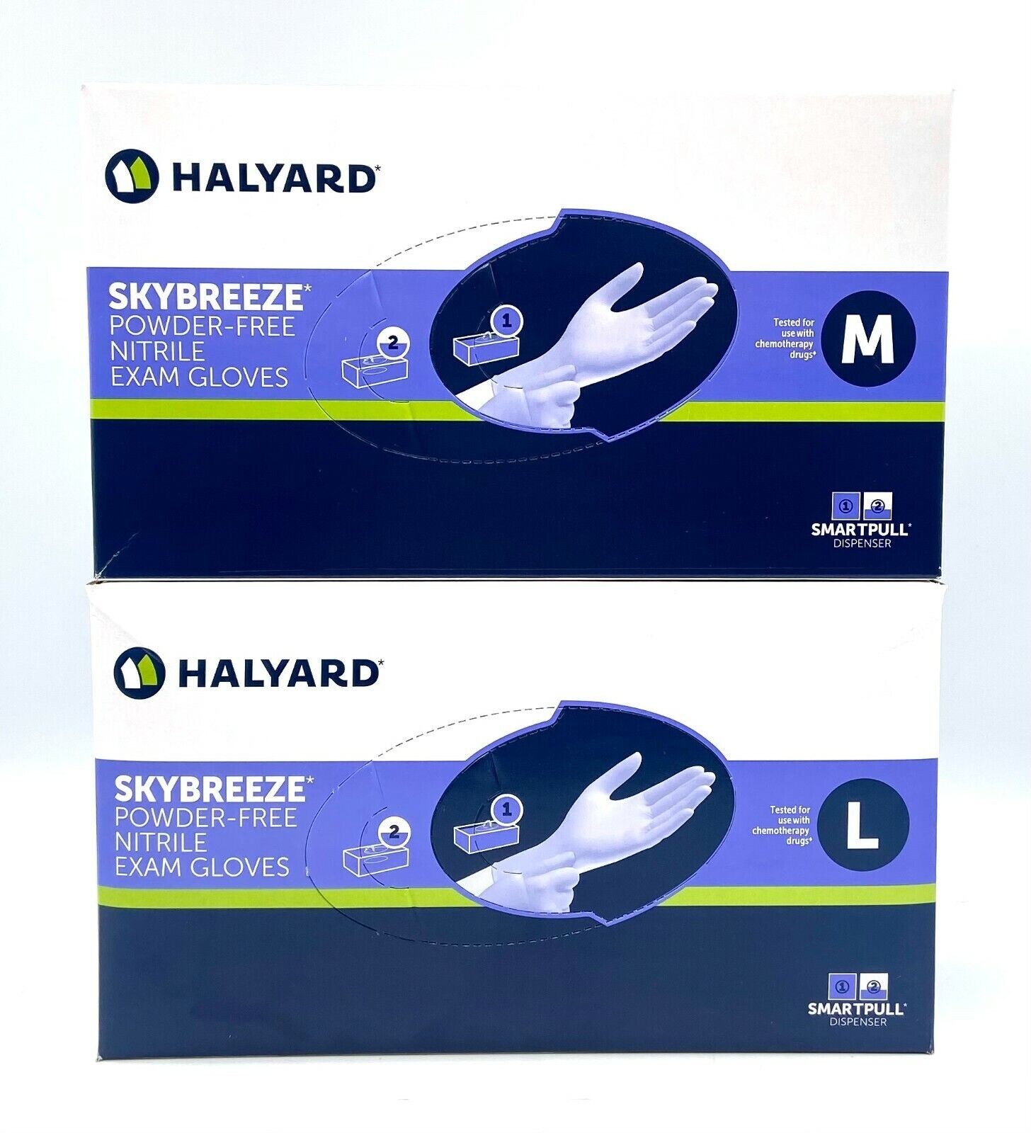 200 Count Nitrile Powder Free,3.5 Mil, Medical Exam Gloves by Halyard-SKYBREEZE,