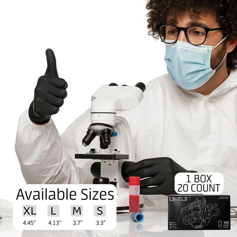 Ambidextrous Level 3 Nitrile Gloves – Professional Disposable for Sensitive Skin