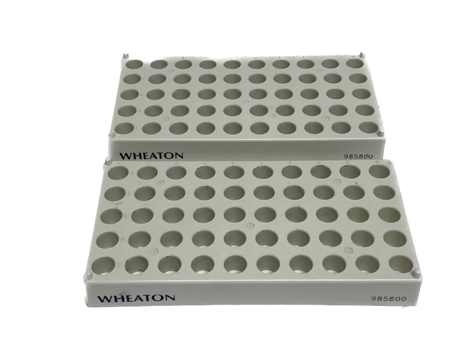 WHEATON Polypropylene 50-Position Vial Racks Stackable for 12.5mm Tubes 985800