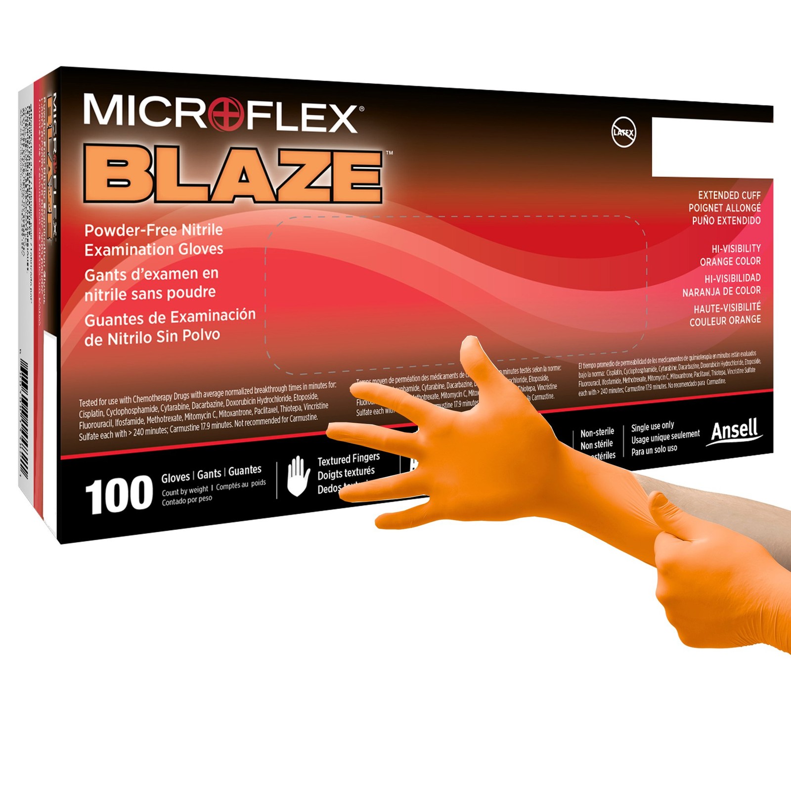 MICROFLEX Blaze Nitrile Exam Glove Standard Cuff Length 2X-LARGE 100 per Box