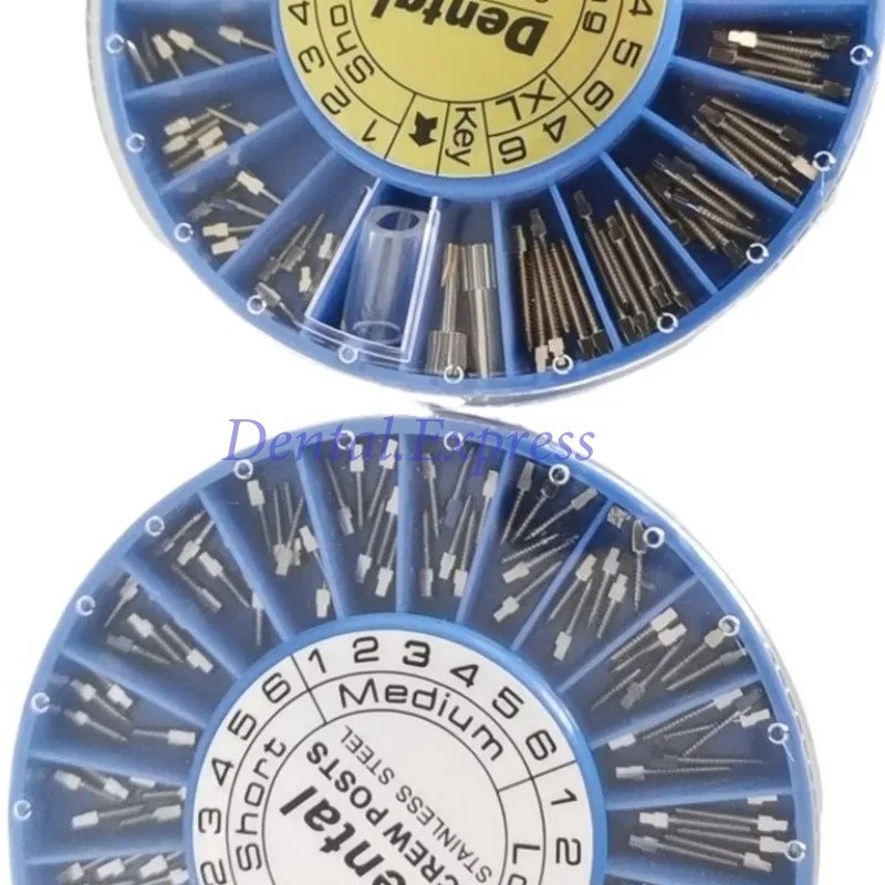 120pcs Dental Screw Post Gold/Silver Plated Titanium Kit Conical Root Canal Pins