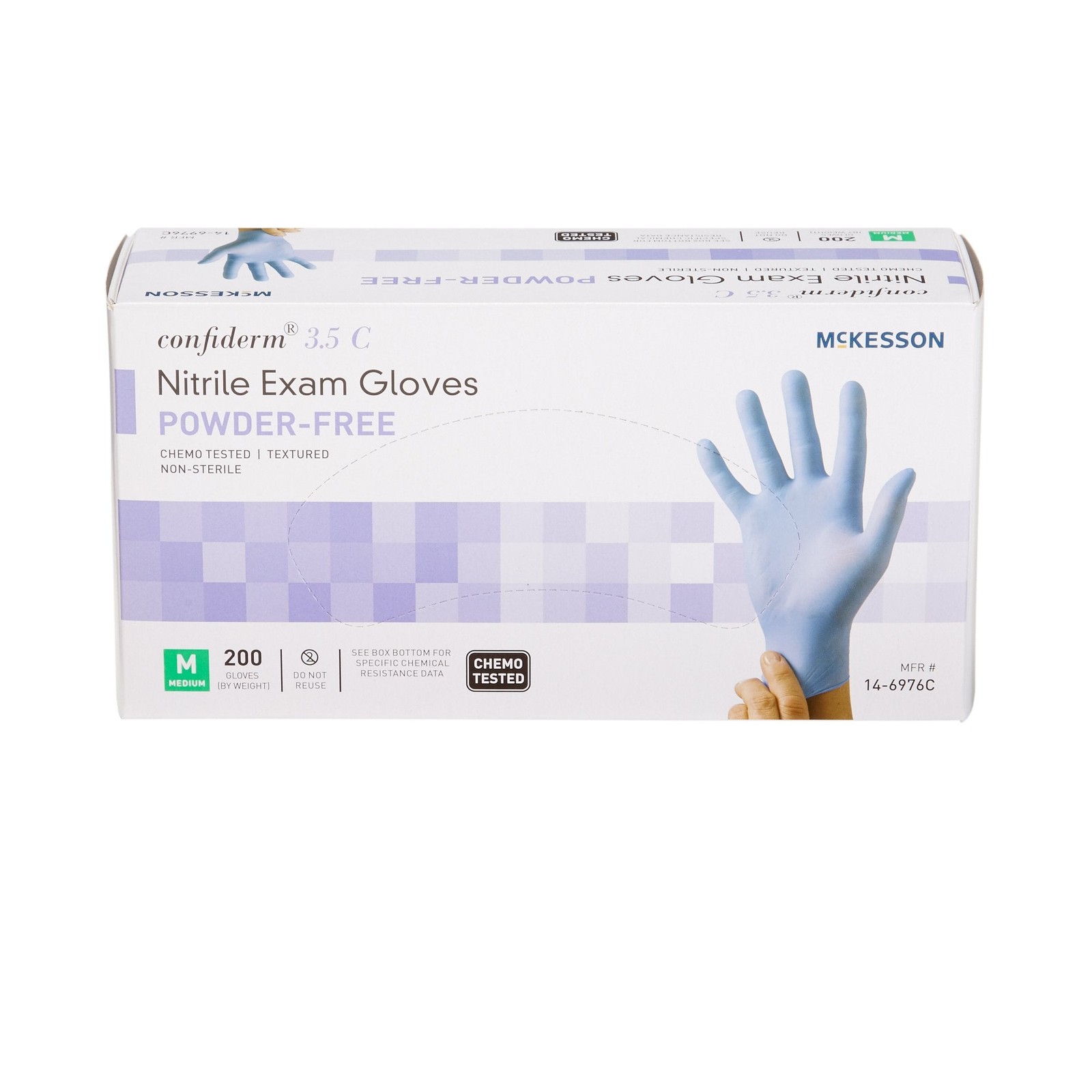 MEDIUM McKesson Confiderm 3.5C Nitrile Exam Gloves – CASE 10 BOXES OF 200 GLOVES