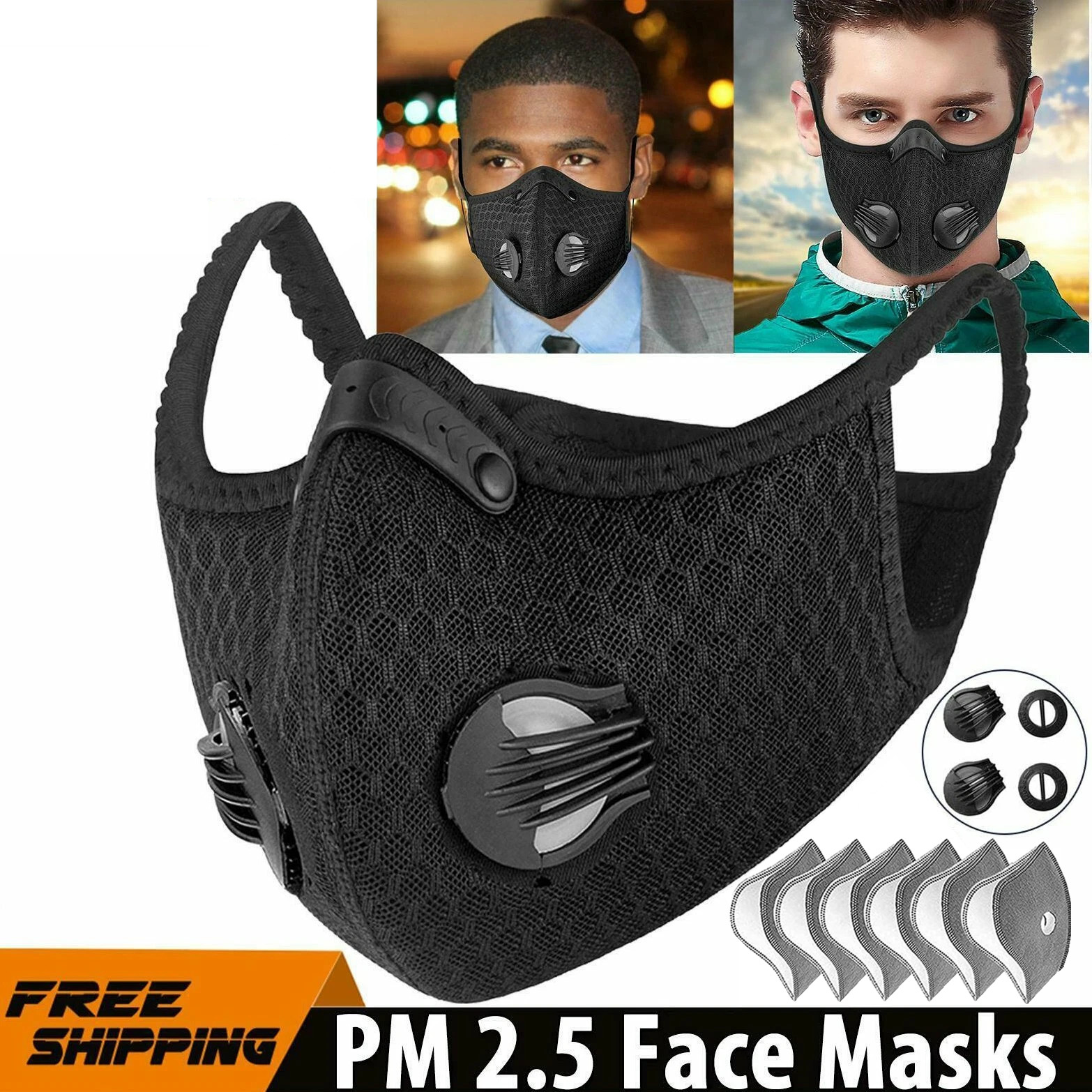 Reusable Half Facepiece Face Cover Respirator Anti Pollution Dust Mask Filters