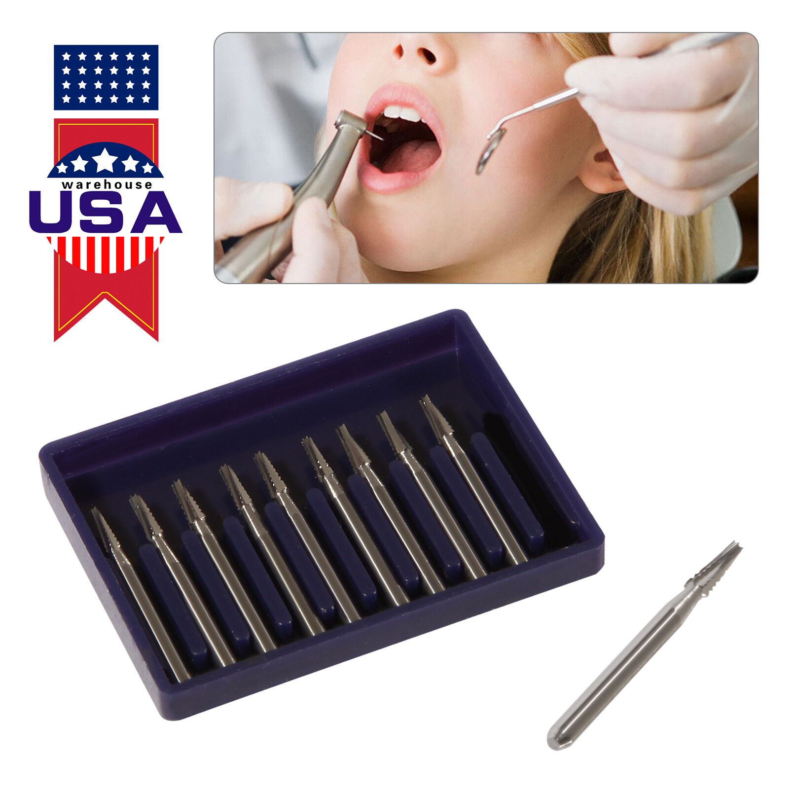 10Pc/Pack Dental Tungsten Carbide Drill FG Bur For High Speed Handpiece FG701 de