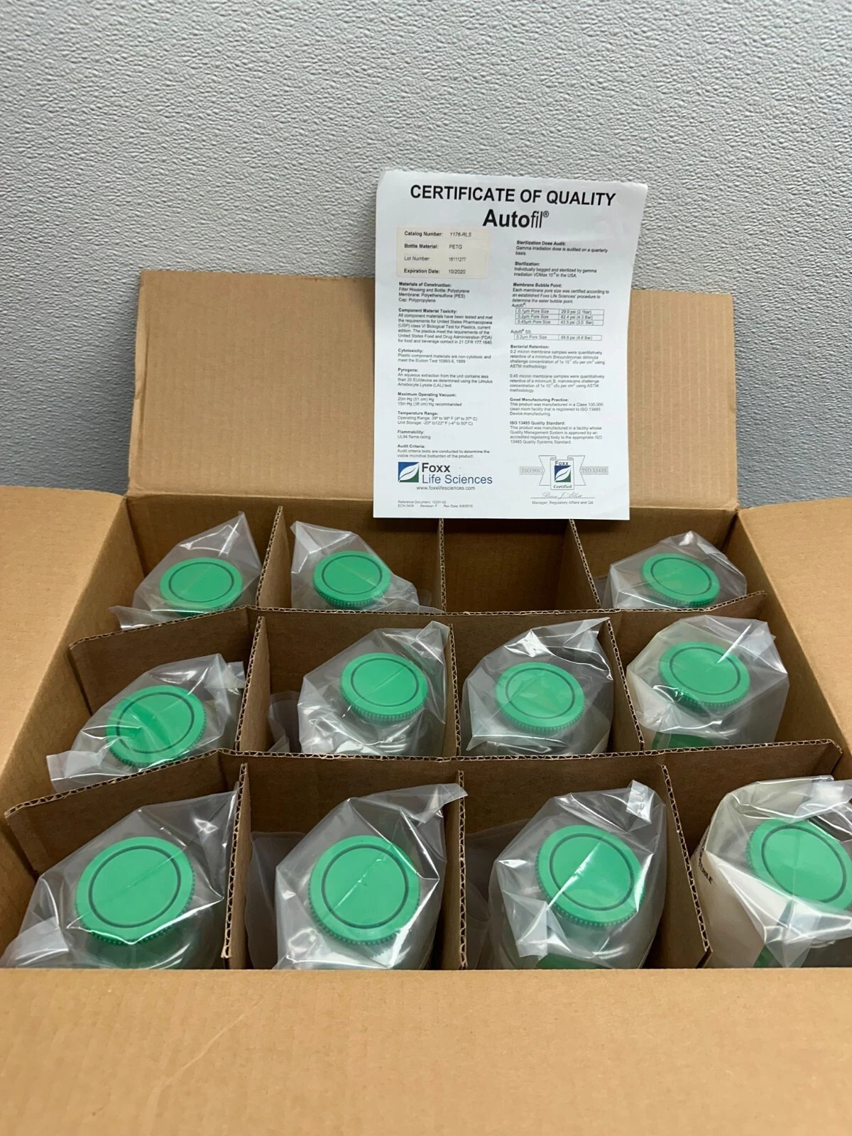 Foxx Life Sciences Cat No 1176-RLS 8.45 oz Labware Capacity PETG w Closure