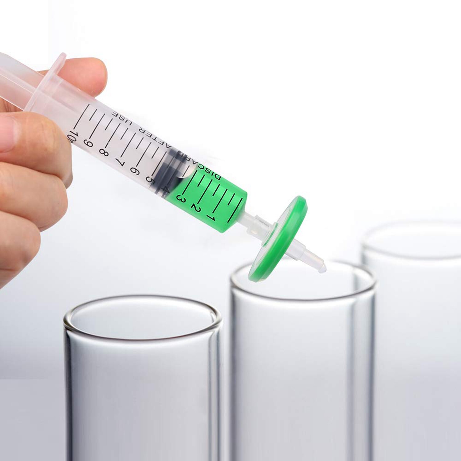 100pcs PES Syringe Filter 13mm 25mm Diameter, 0.45 um 0.22 μm Pore Size HPLC Lab