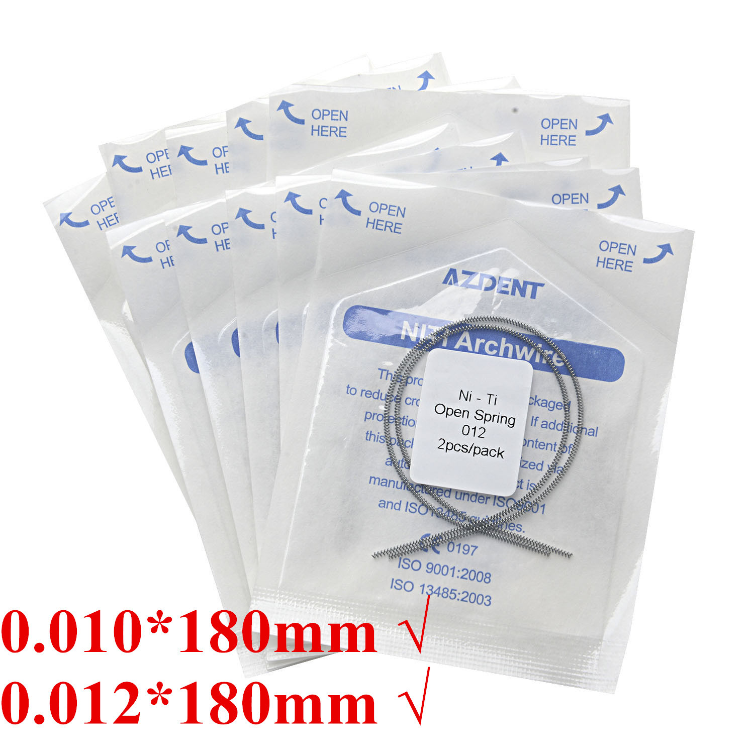 Dental Orthodontic Niti Alloy Open Coil Springs 0.010*180mm/0.012*180mm AZDENT