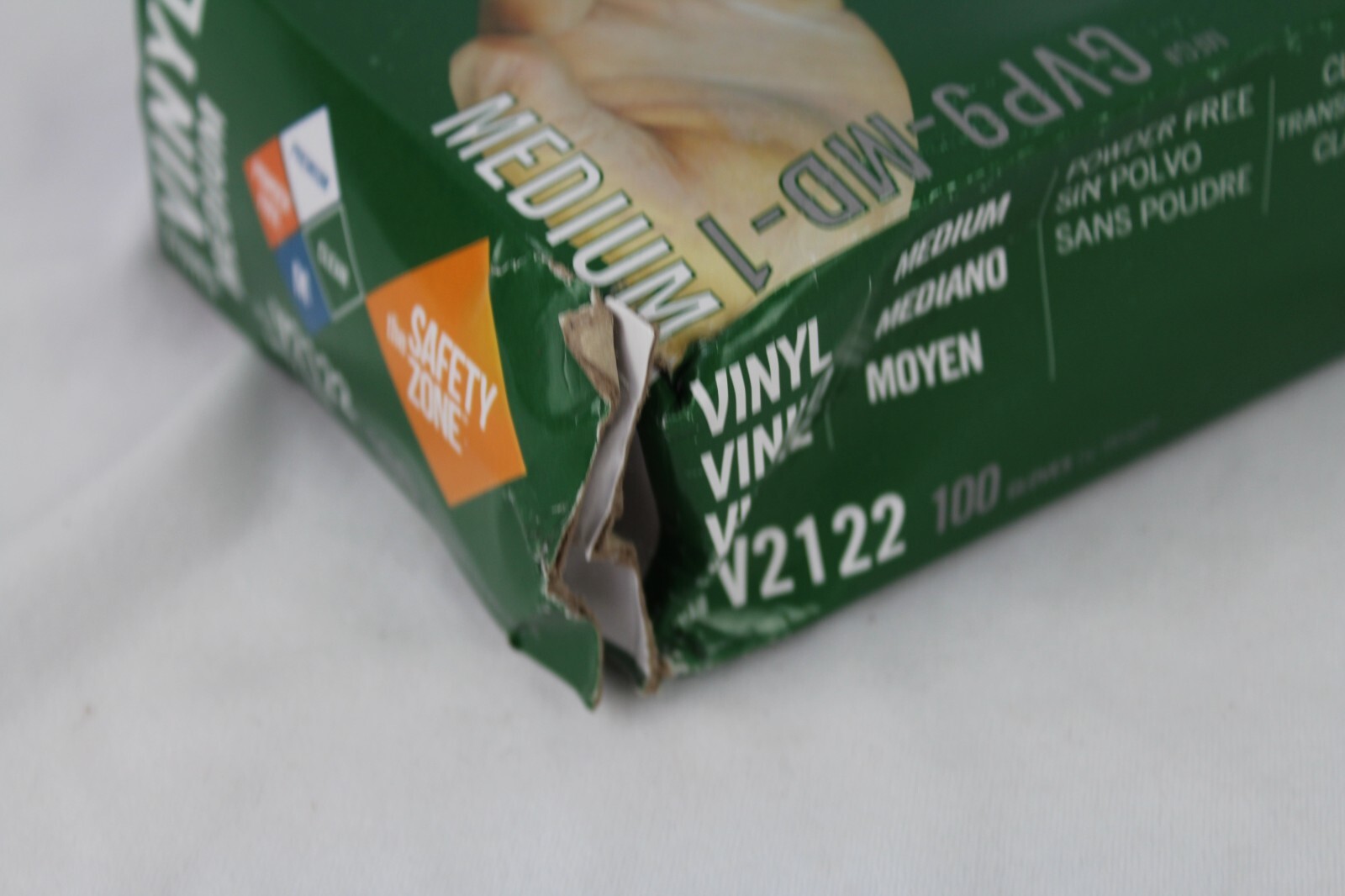 Safety Zone Vinyl Latex free Gloves clear Size Medium Box Of 100 GVP9-XL-1 NEW