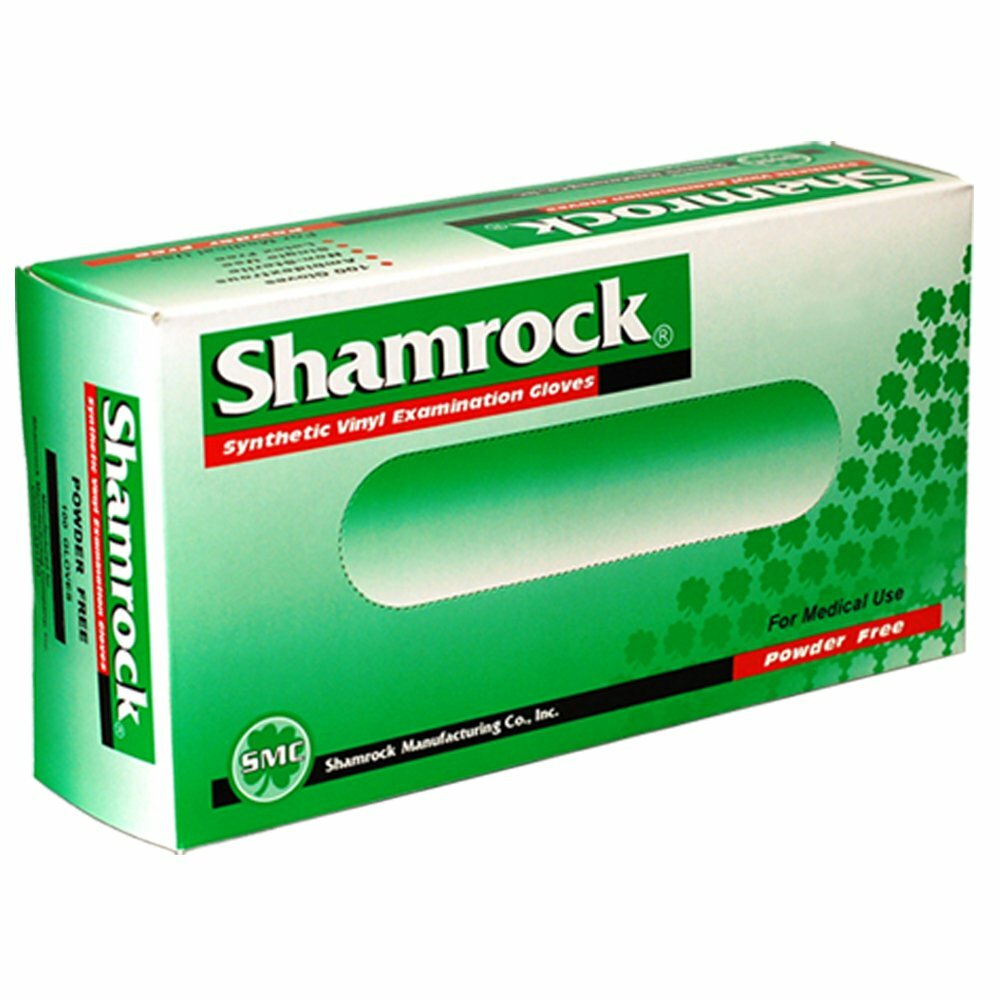 Shamrock Medical Vinyl Examination Gloves, Powder Free, Disposable – 100pcs
