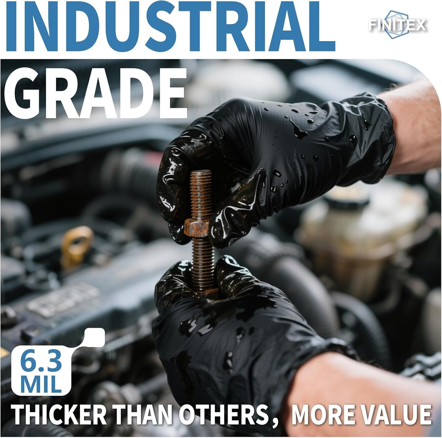 Black Nitrile Disposable Gloves – 100/1000 PCS, 6.3mil, Powder-Free Safety