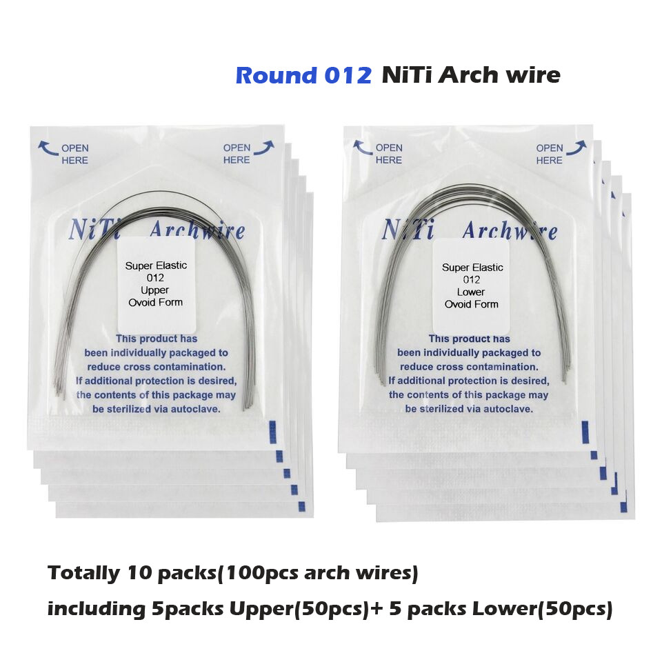 100PCS Dental Orthodontic Arch Wire Niti Stainless Steel Ovoid Natural Form U/L