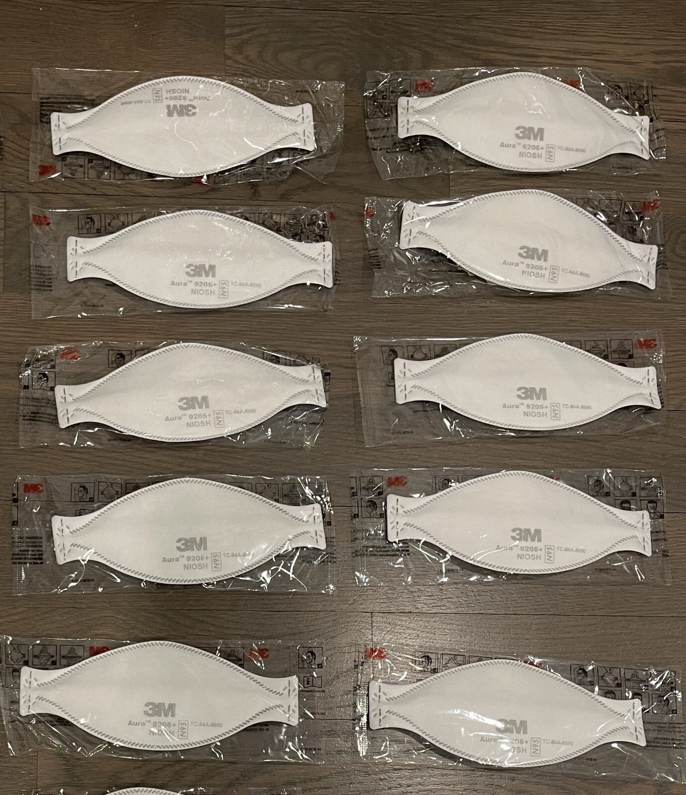 3M Aura 9205+ N95 NIOSH Approved Particulate Respirator Masks Exp. 2025 Qty. 10