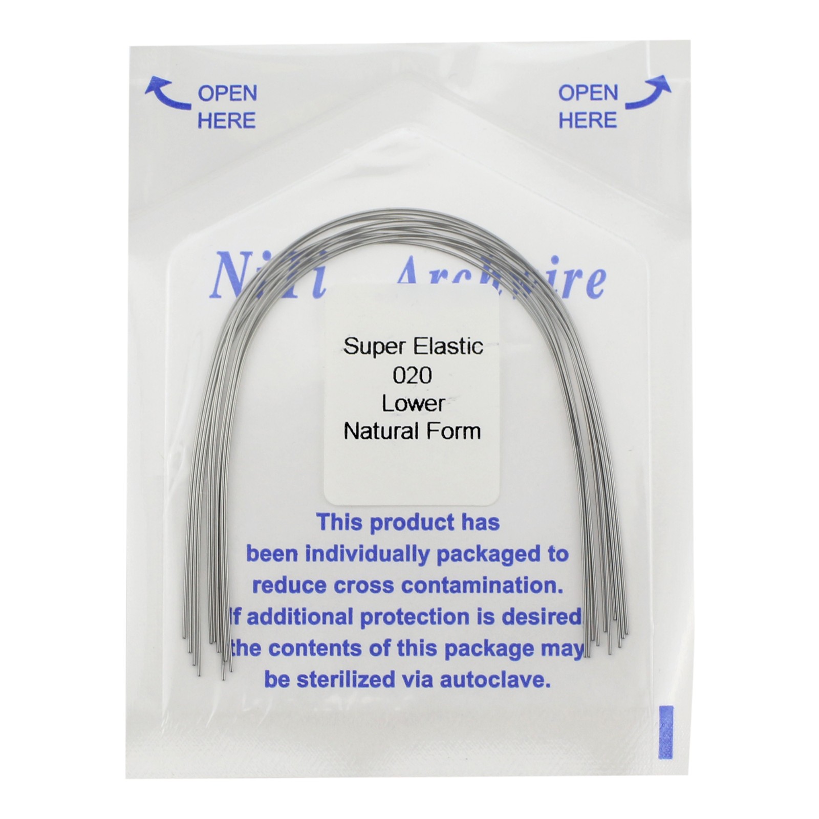 Orthodontic Arch Wire NiTi Stainless Steel Round Rectangular Natural Ovoid Form