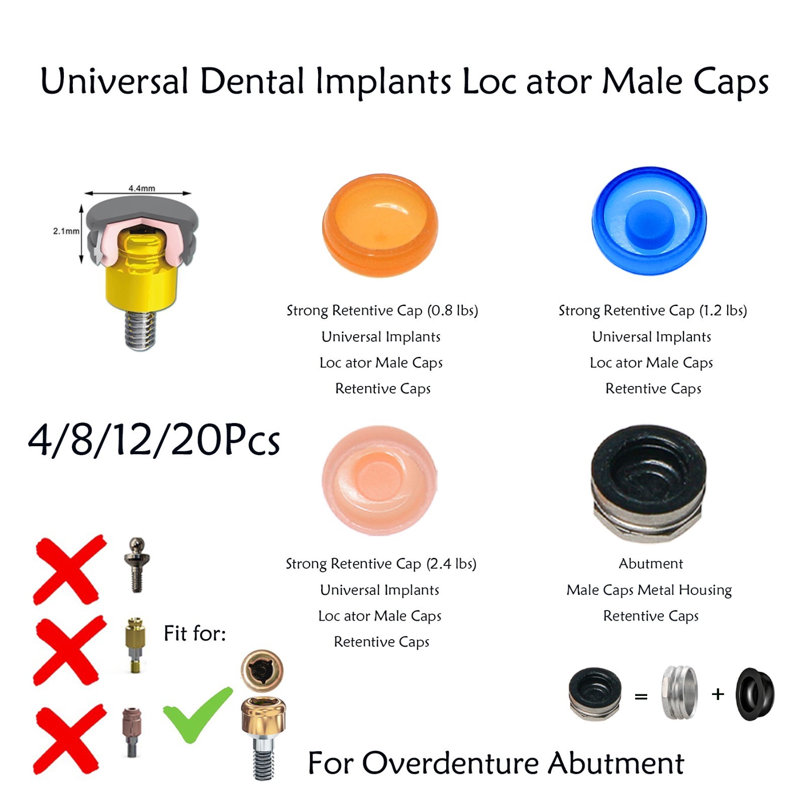 US Zest Locator Abutment for Zimmer Screw Vent 3.5/4.5 Platform and compatibles