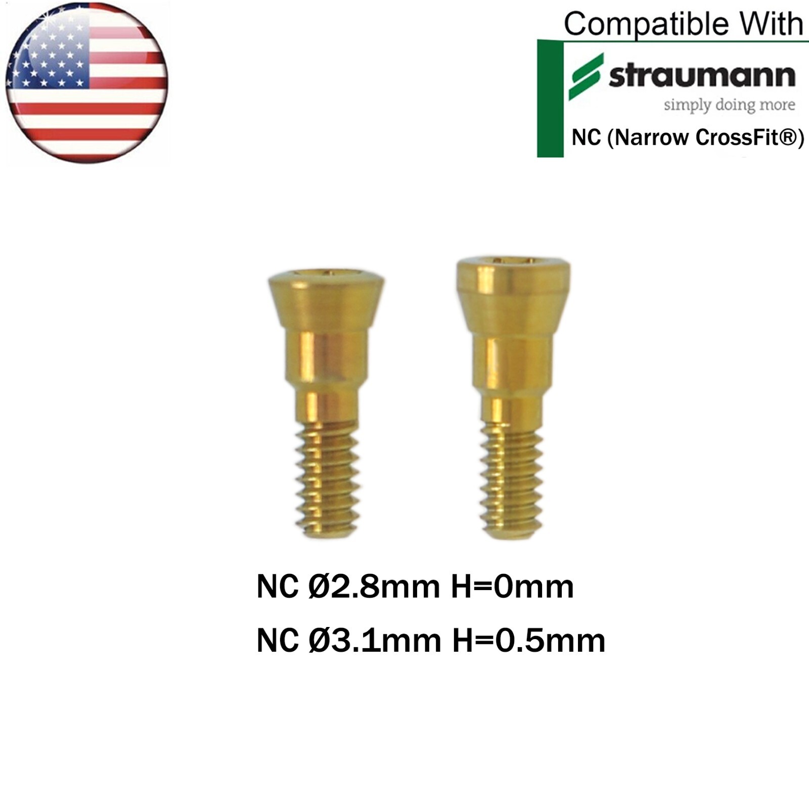 US Dental NC/RC Healing Abutment Closure Caps Mini Regular Fit Straumann ITI BLT