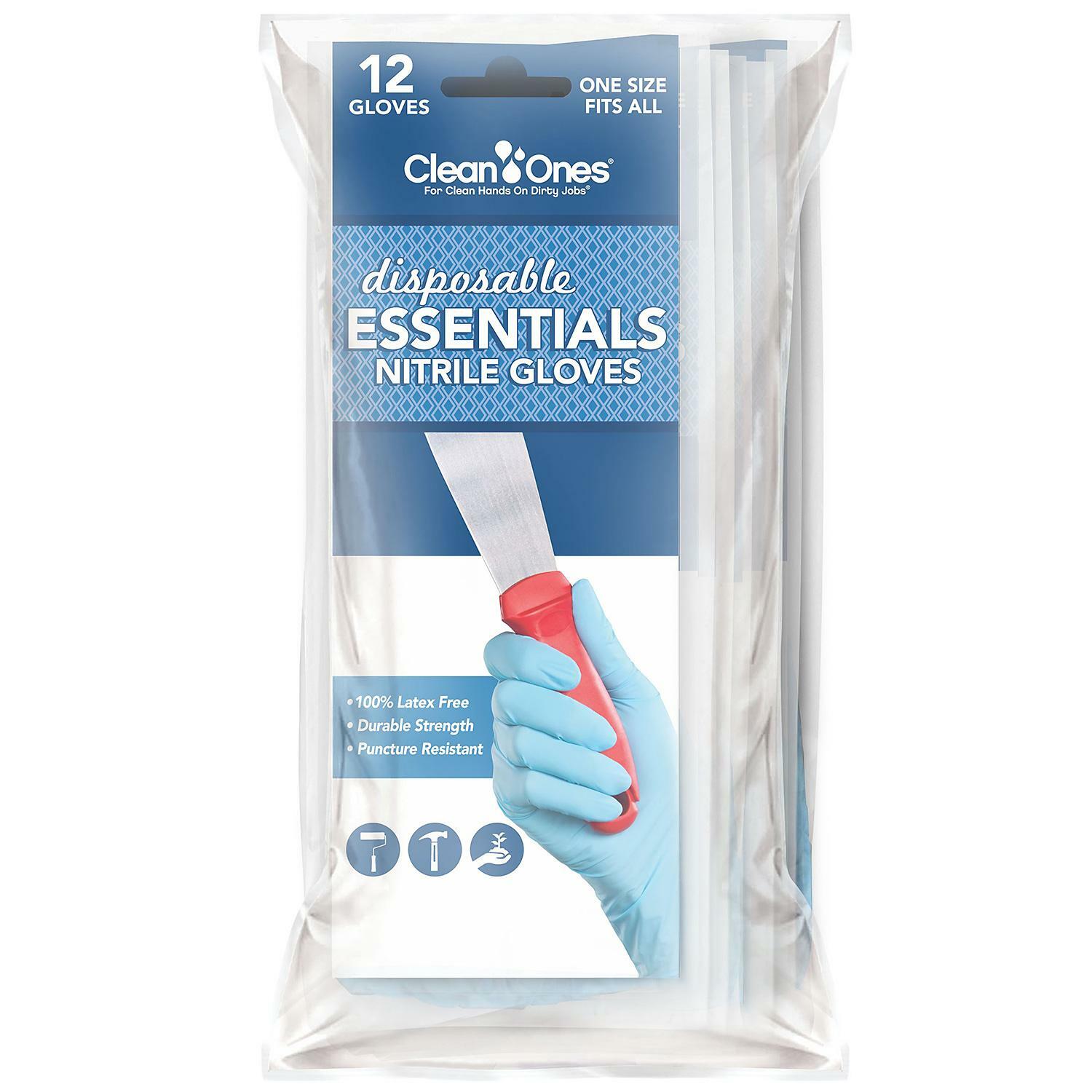 Glove, Clean Ones Disposable Essentials Nitrile One Size Fits All
