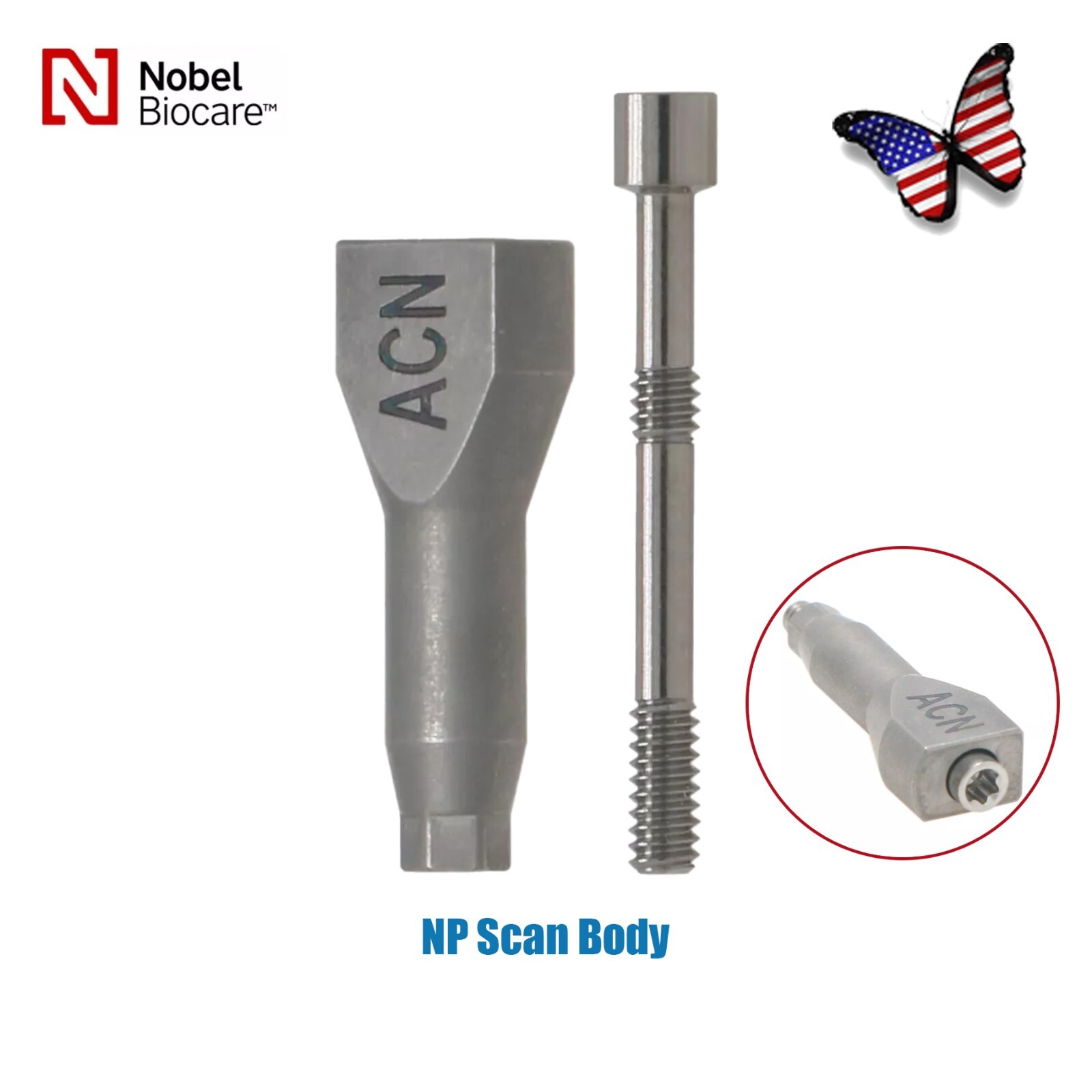 US Implant Fits Nobel Biocare Scan body/Analog NP/RP Digital compoentry CAD/CAM