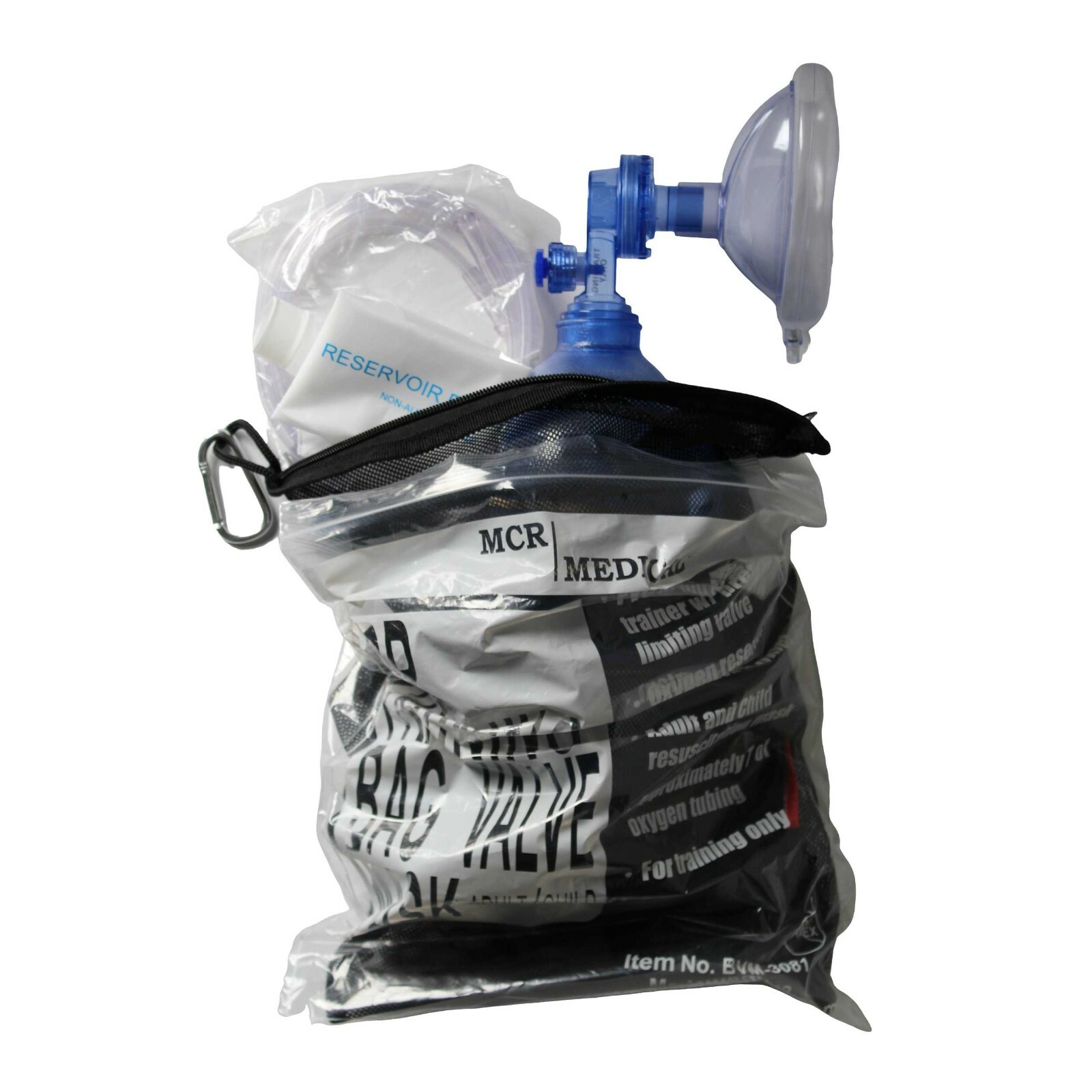 MCR Medical, Training Bag Valve Mask (BVM) in Reusable Mesh Bag, Adult/Child