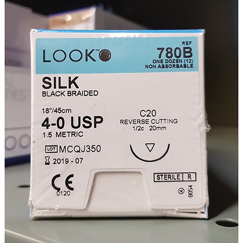 LOOK Silk C20/4-0 USP/18″ Non Absorbable Sutures 780B – 12/Bx by SURGICAL FRESH