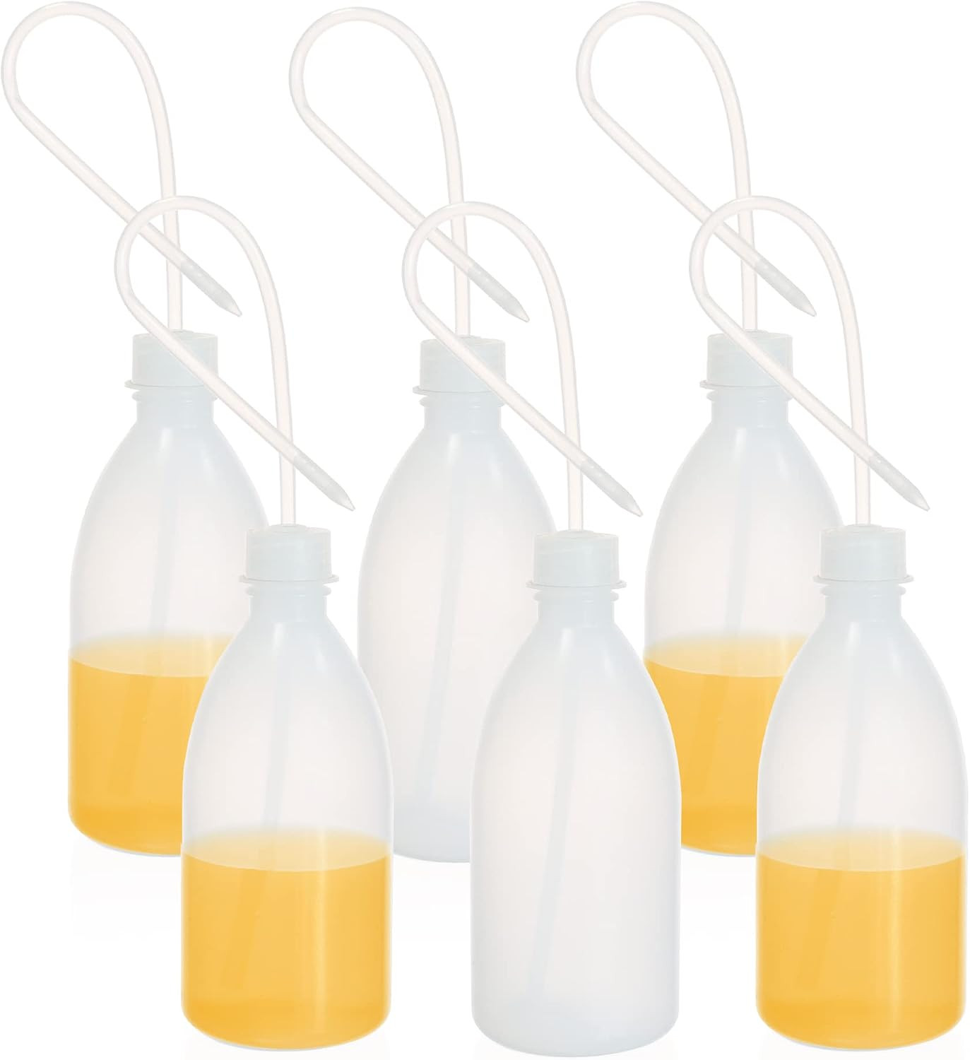 6Pcs of Vol.500Ml Wash Bottle, Narrow Mouth Squeeze Bottles, LDPE