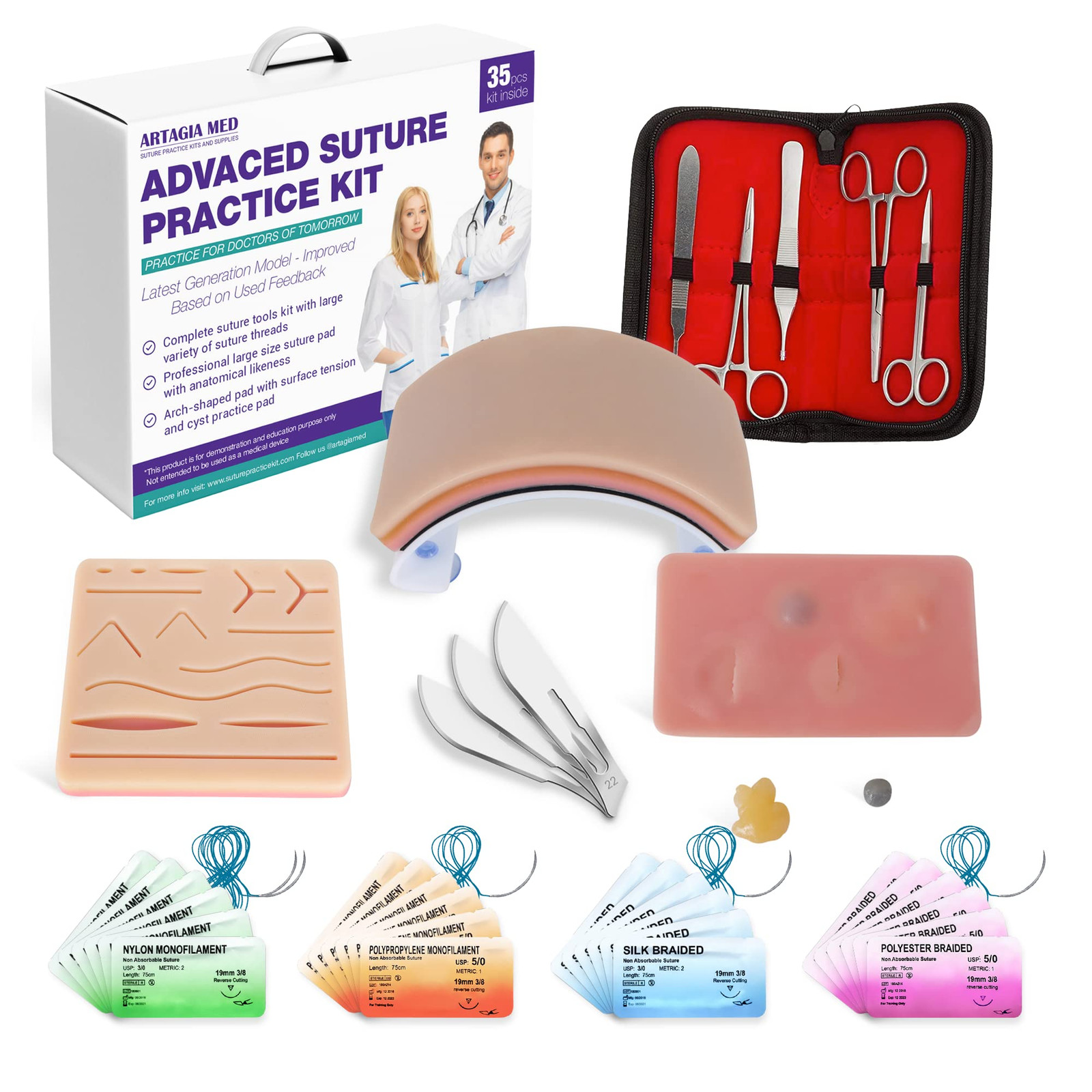 Advanced Practice Kit for Medical Students (35 Pcs) – Latest Generation of Mo…