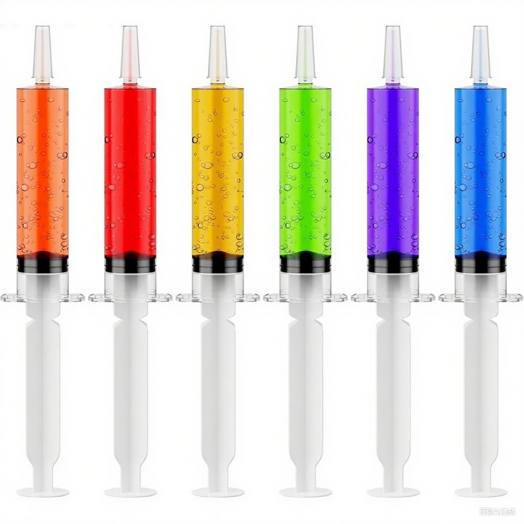 50 PACK 2 oz Party Jelly Syringes Shot with Lids, Large Reusable Party Jelly …