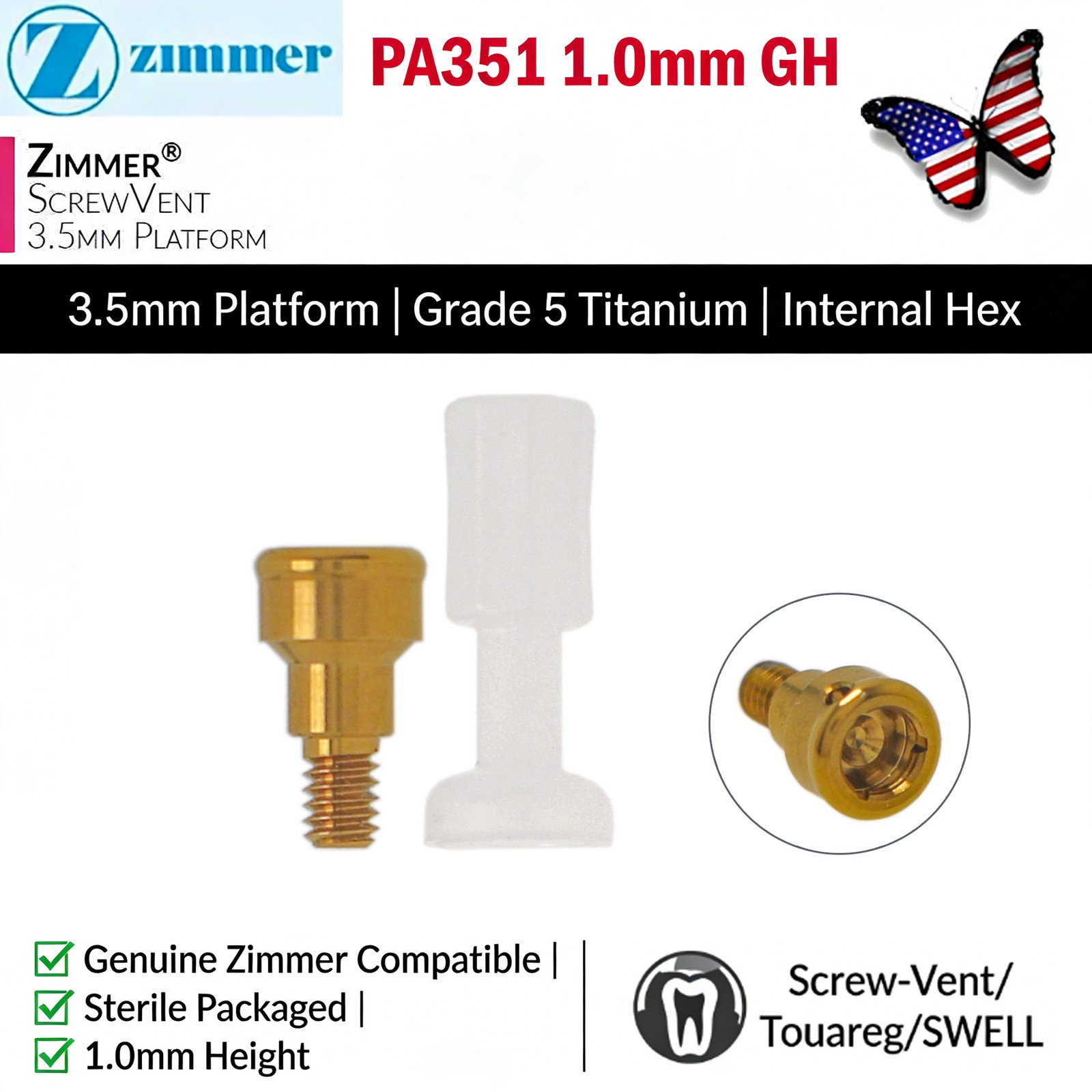 US Overdenture Fit Zest Locator Ti Abutment Retention Caps Hiossen Nobel Zimmer