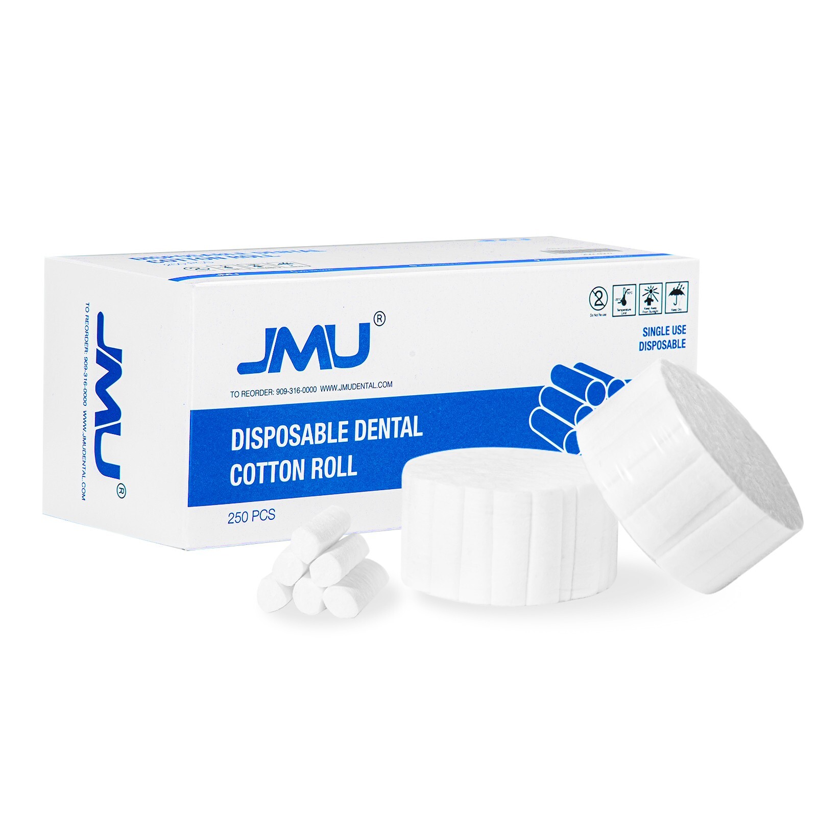 250Pcs/Box Dental Disposable Cotton Rolls Nosebleed Plugs Absorbent 1.5″ x 3/8″