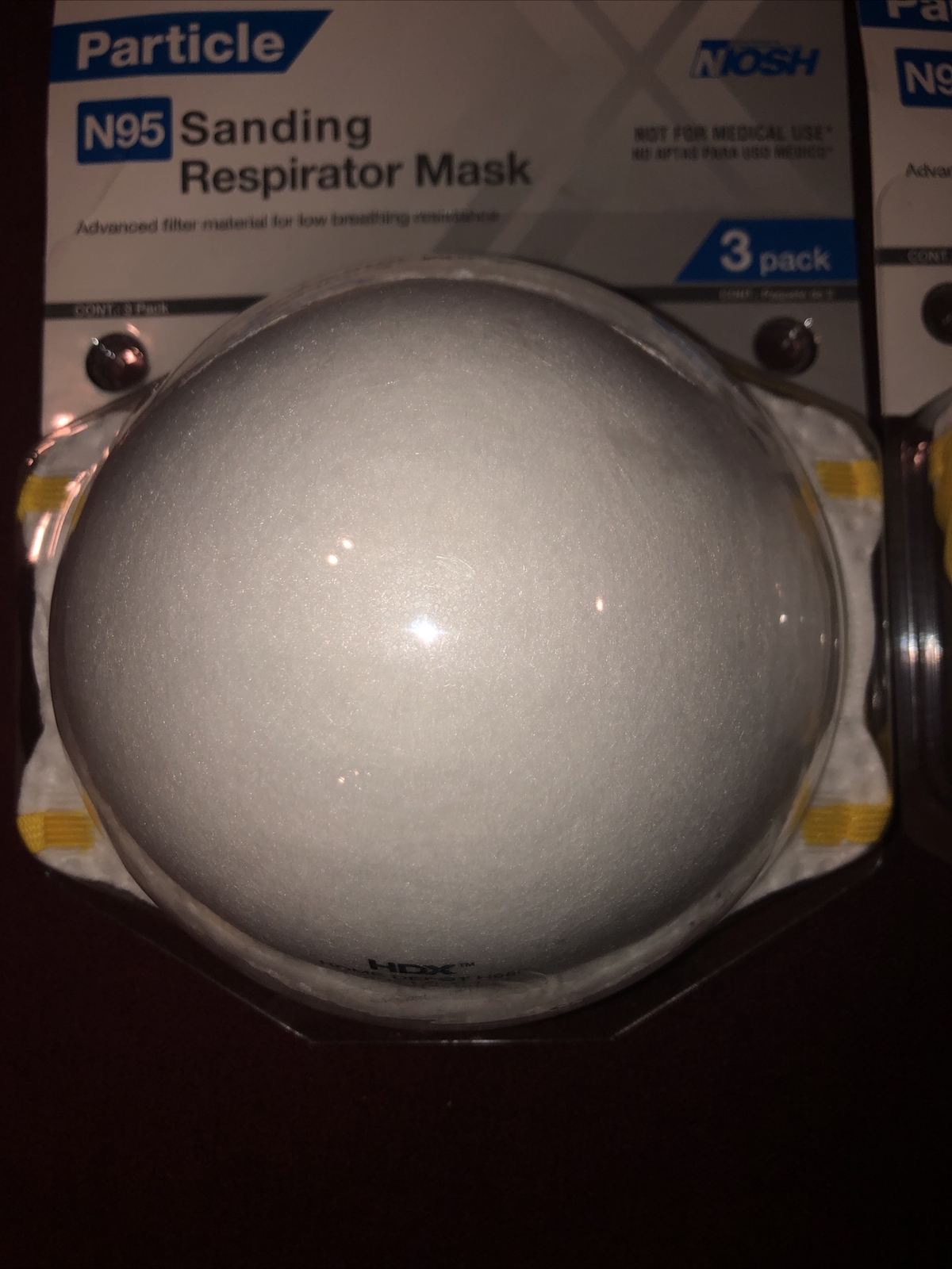 2 New Home Depot HDX N95 Sanding Respirator Mask-3 Packs/Med-Large