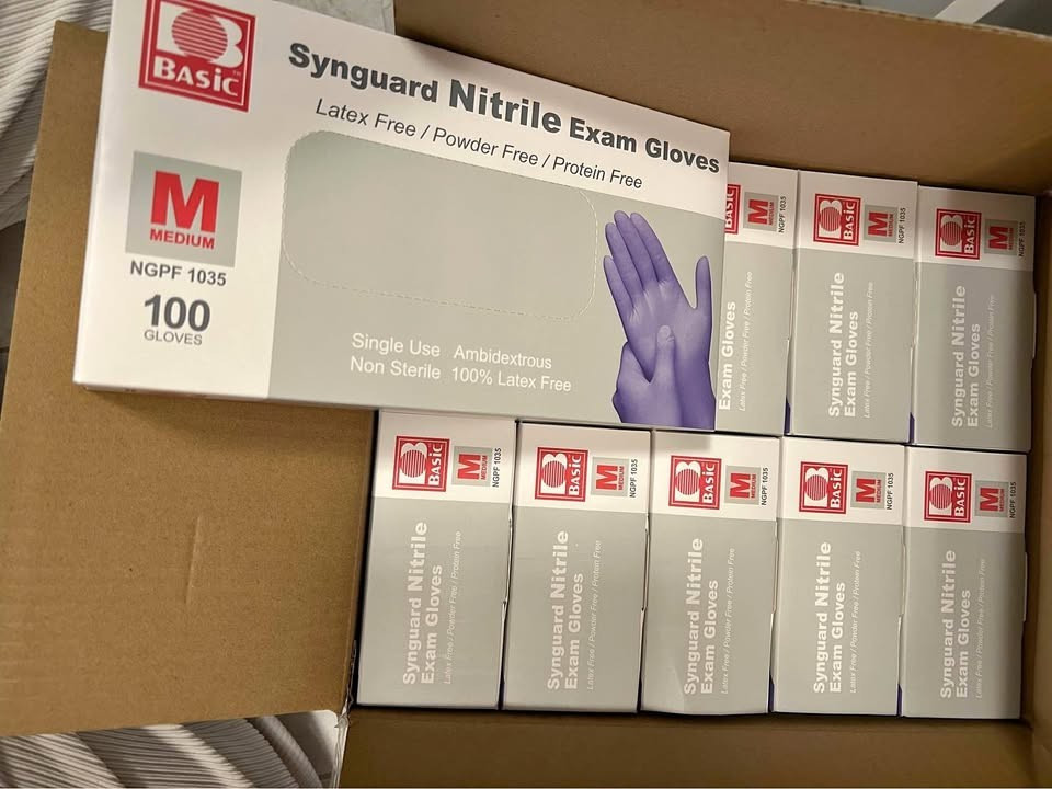 1000PCS Nitrile Disposable Medical Exam Gloves, 5Mil, Protein/Latex/Powder Free
